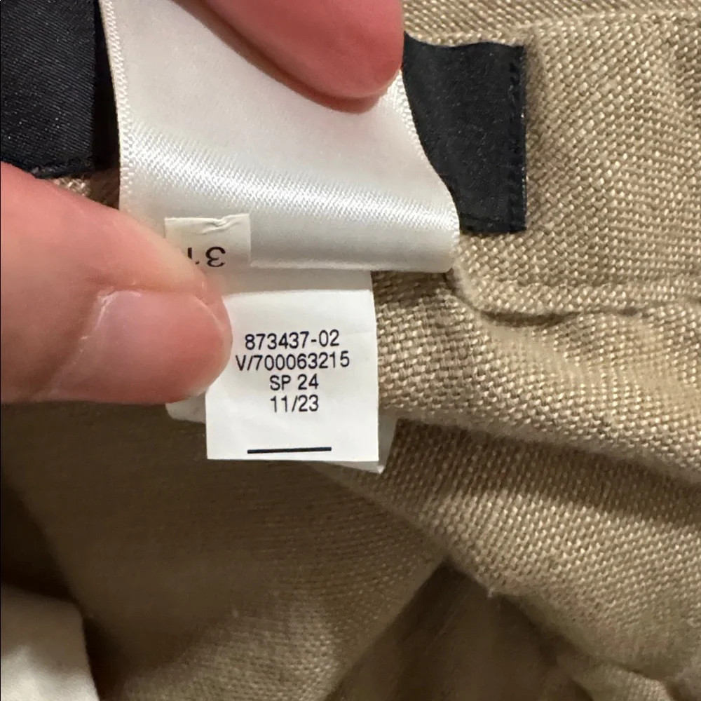 Banana Republic Onda Linen Cotton Blend Pant Khaki Beige Relaxed Fit 2024-Large